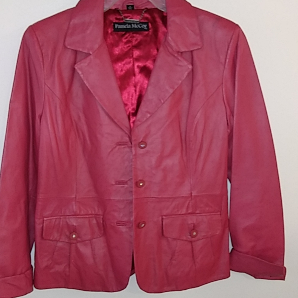 Pamela McCoy leather blazer